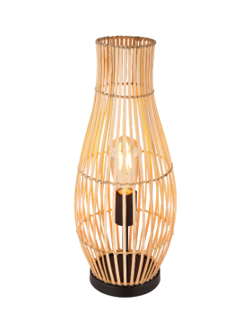 Sobremesa led E27 bambú negro y natural