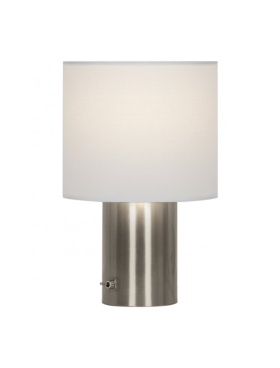 Sobremesa led E27 con pantalla textil níquel satinado