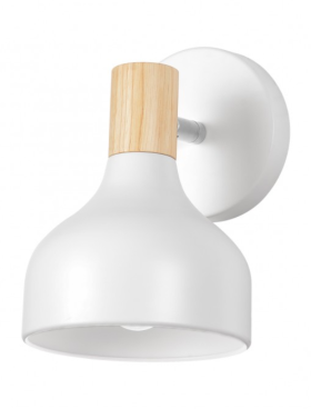 Aplique E14 blanco madera
