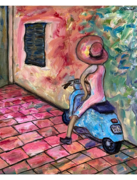 Cuadro MOTO COLOR Carlos Altisent 35×40cm