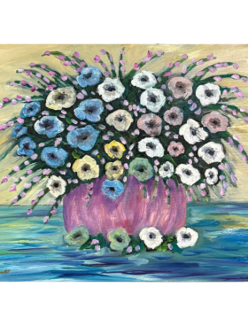 Cuadro JARRON DE FLORES Carlos Altisent 45x60 cm