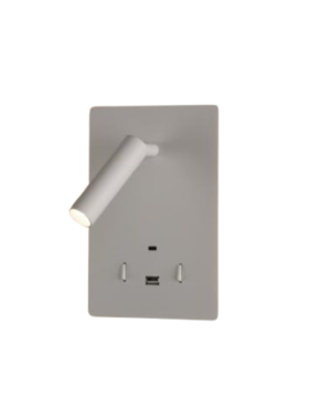 Aplique lector led 12+3w 3000 kelvin con conexión USB y USB-C blanco