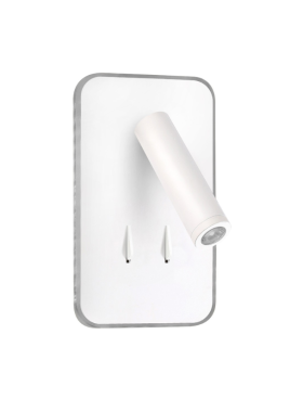 Aplique de pared 11 watts lector dirigible mini GU10 3 watts blanco