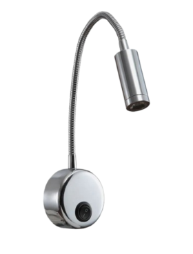 Aplique led de pared 3 watts lector dirigible cromo