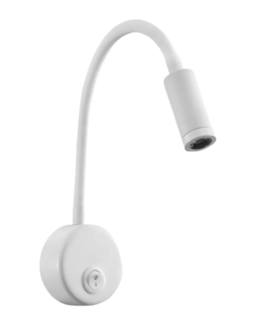 Aplique led de pared 3 watts lector dirigible blanco