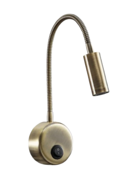 Aplique led de pared 3 watts lector dirigible cuero