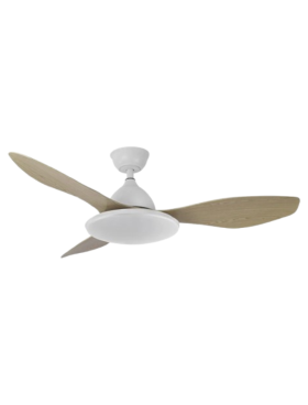 Ventilador Techo 122 Centímetros de Diámetro Motor DC 72 Watt 3 Aspas 6 Velocidades con Mando a Distancia, Memoria y Temporizador Blanco haya