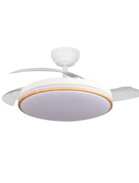 Ventilador Techo Motor DC Luz LED 50/107 Centímetros de Diámetro Mando Distancia con Temporizador blanco natural