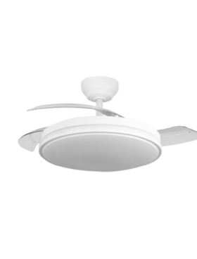 Ventilador Techo Motor DC Luz LED 50/107 Centímetros de Diámetro Mando Distancia con Temporizador blanco