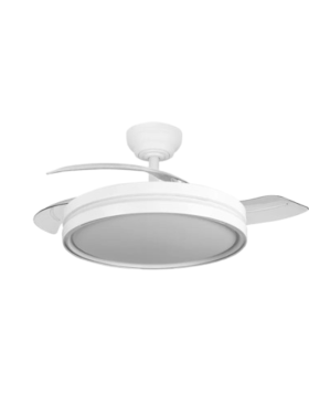 Ventilador Techo Motor DC Luz LED 48/107 Centímetros de Diámetro Mando Distancia con Temporizador blanco