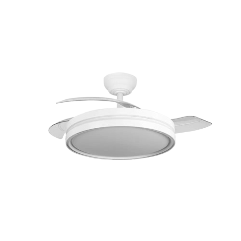 Ventilador Techo Motor DC Luz LED 48/107 Centímetros de Diámetro Mando Distancia con Temporizador blanco