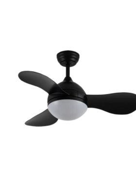 Ventilador Techo 91 Centímetros de Diámetro Motor DC 24 Watt 3 Aspas 6 Velocidades con Mando a Distancia, Memoria y Temporizador negro