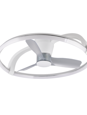 Ventilador Techo 73 Centímetros de Diámetro Motor DC 37 Watt 3 Aspas 6 Velocidades con Mando a Distancia y Temporizador Blanco