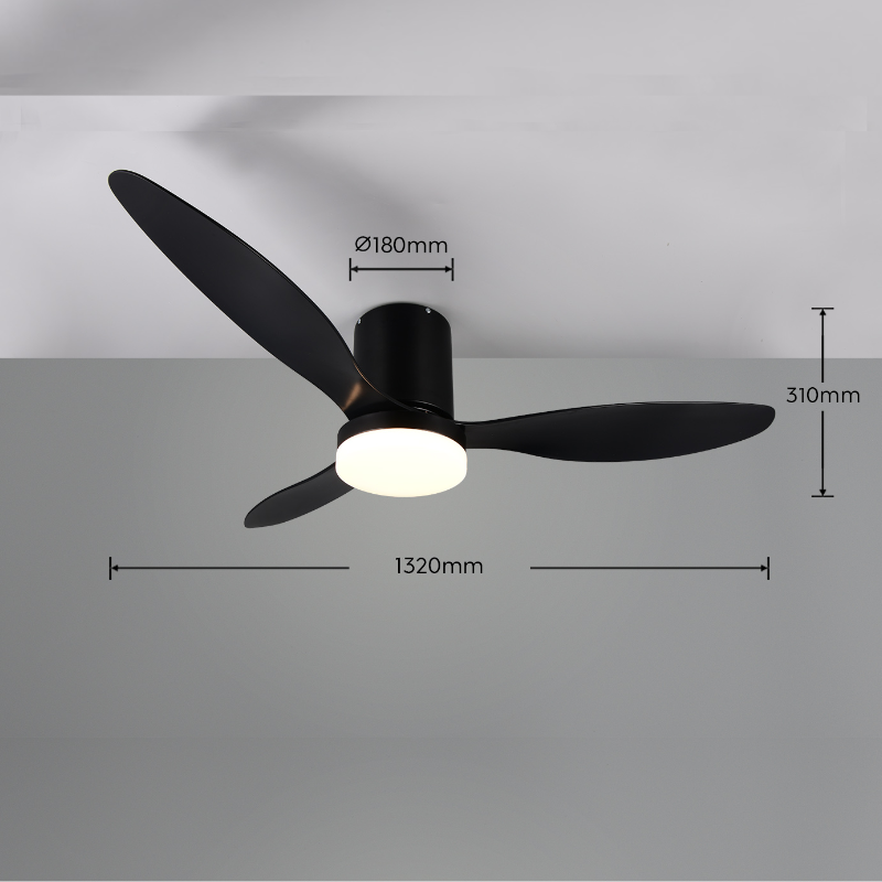 Ventilador Techo 91 Centímetros de Diámetro Motor DC 20 Watt 3 Aspas 6 Velocidades con Mando a Distancia y Temporizador negro - Imagen 3
