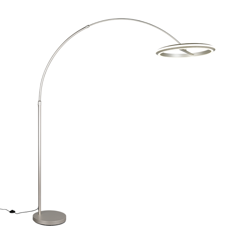 Lámpara de pie cromo LED dimable níquel satinado - Imagen 3