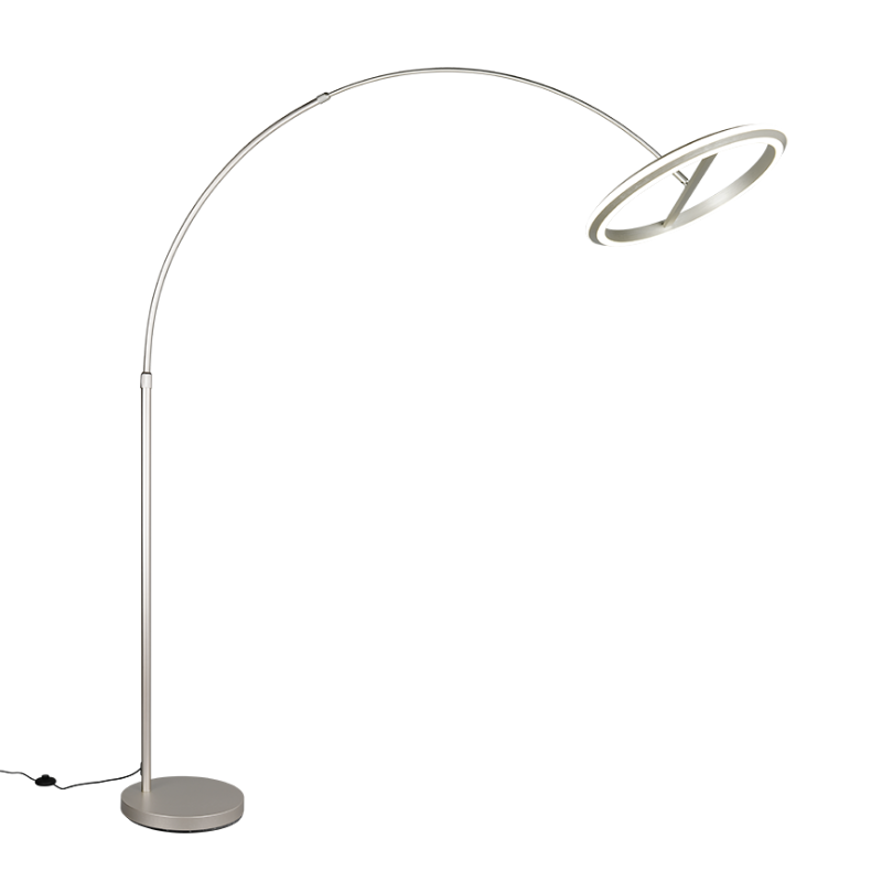 Lámpara de pie cromo LED dimable níquel satinado - Imagen 4