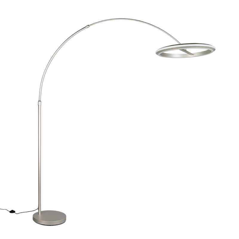 Lámpara de pie cromo LED dimable níquel satinado - Imagen 5