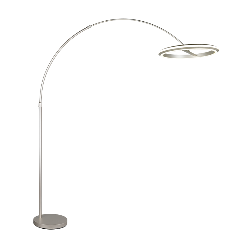 Lámpara de pie cromo LED dimable níquel satinado - Imagen 6