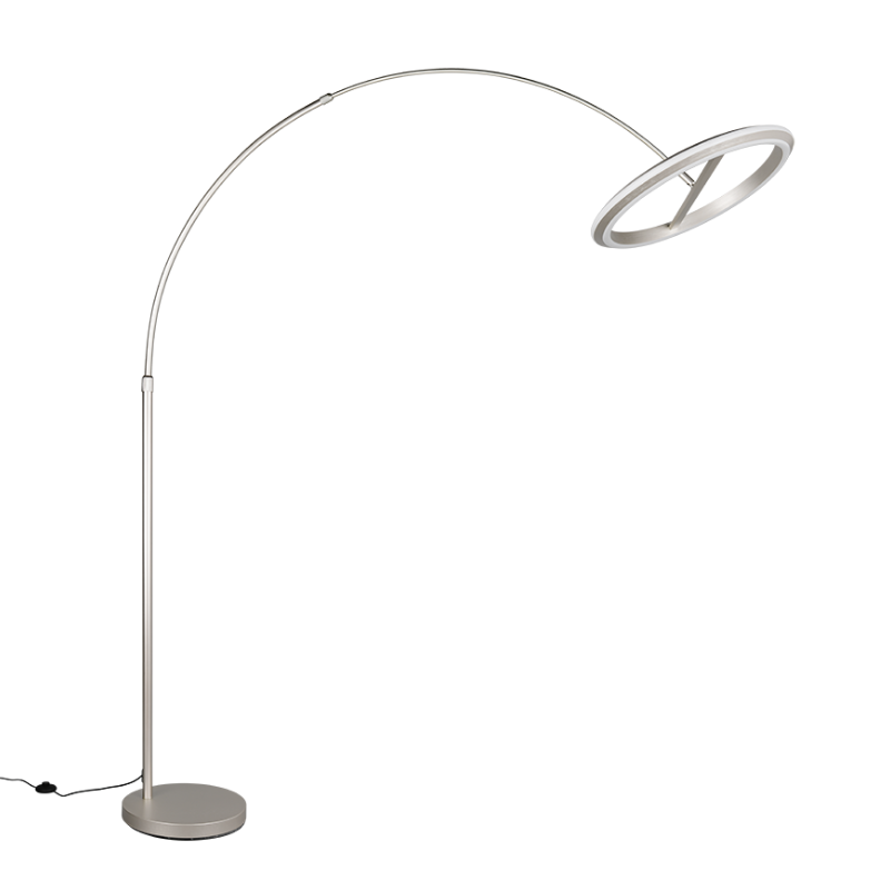 Lámpara de pie cromo LED dimable níquel satinado - Imagen 7
