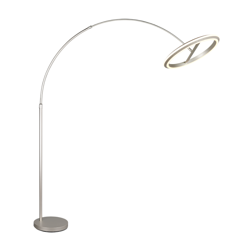 Lámpara de pie cromo LED dimable níquel satinado - Imagen 8