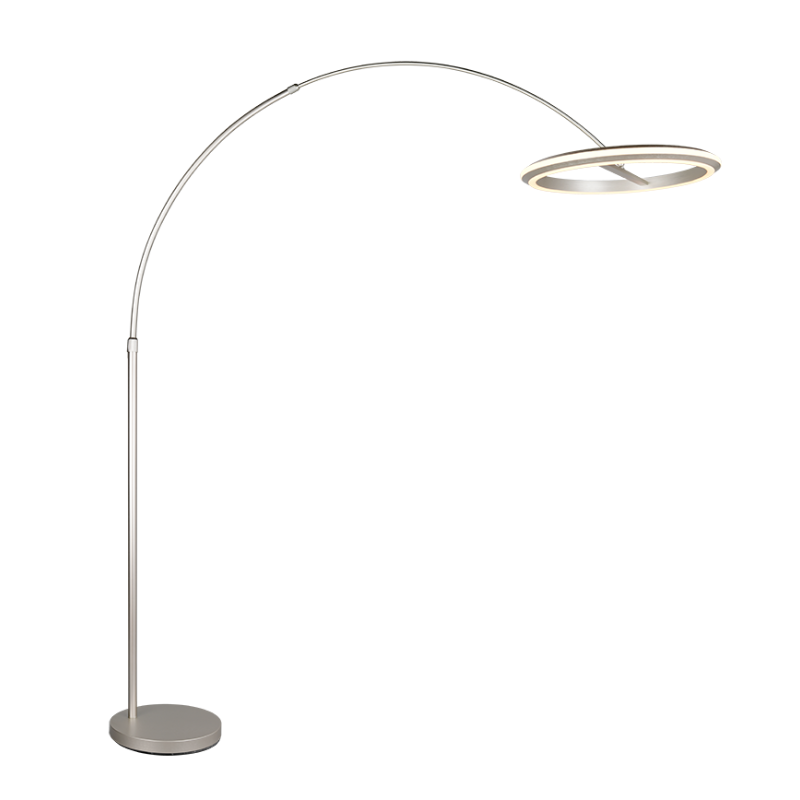 Lámpara de pie cromo LED dimable níquel satinado - Imagen 9