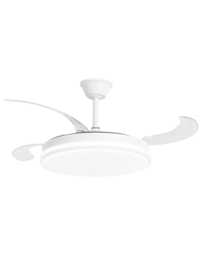 Ventilador Techo Motor DC Luz LED 54 watts 50/107 Centímetros de Diámetro Mando Distancia con Temporizador blanco