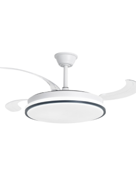 Ventilador Techo Motor DC Luz LED 54 watts 50/107 Centímetros de Diámetro Mando Distancia con Temporizador blanco y negro