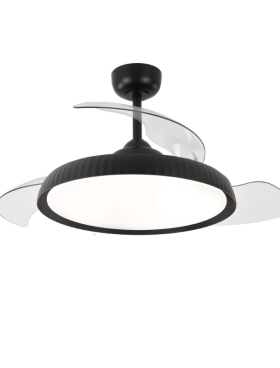 Ventilador Techo Motor DC Luz LED 50 watts 55/107 Centímetros de Diámetro Mando Distancia con Temporizador negro