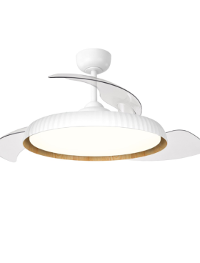 Ventilador Techo Motor DC Luz LED 50 watts 55/107 Centímetros de Diámetro Mando Distancia con Temporizador blanco nordik