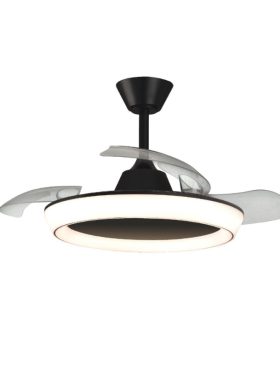 Lámpara Ventilador de techo 77 Watt Blanco dimable 50/107cm mando a distancia negro