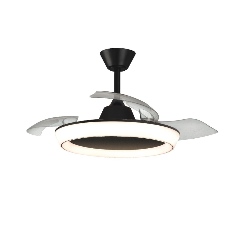 Lámpara Ventilador de techo 77 Watt Blanco dimable 50/107cm mando a distancia negro