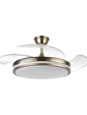 Ventilador Techo Motor DC Luz LED 50 watts 50/107 Centímetros de Diámetro Mando Distancia con Temporizador cuero