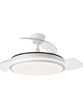 Ventilador Techo Motor DC Luz LED 50 watts 50/107 Centímetros de Diámetro Mando Distancia con Temporizador blanco
