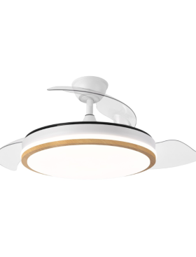 Ventilador Techo Motor DC Luz LED 50 watts 50/107 Centímetros de Diámetro Mando Distancia con Temporizador blanco nordik