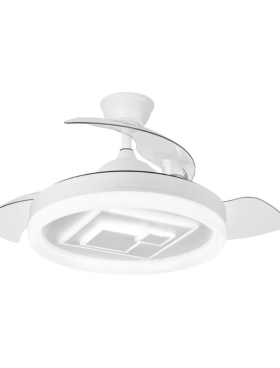 Ventilador Techo Motor DC Luz LED 77 watts 50/107 Centímetros de Diámetro Mando Distancia con Temporizador blanco