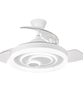 Ventilador Techo Motor DC Luz LED 77 watts 50/107 Centímetros de Diámetro Mando Distancia con Temporizador blanco