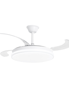 Ventilador Techo Motor DC Luz LED 53 watts 40/91 Centímetros de Diámetro Mando Distancia con Temporizador blanco