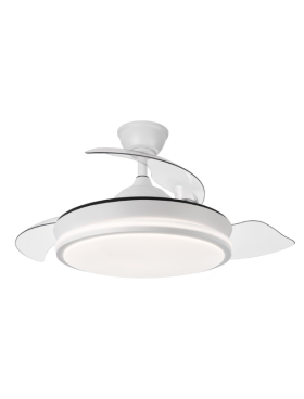 Ventilador Techo Motor DC Luz LED 53 watts 40/91 Centímetros de Diámetro Mando Distancia con Temporizador blanco