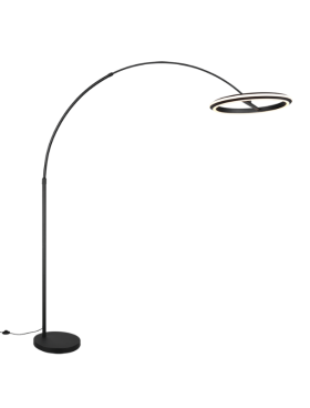 Lámpara de pie cromo LED dimable negro