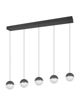 Lámpara colgante led 5x 5watts 3000 kelvin negro