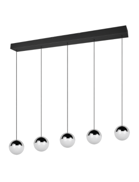 Lámpara colgante led 5x 5watts 4000 kelvin cromo