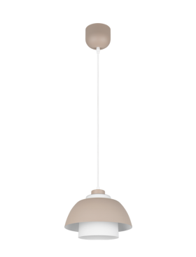 Lámpara colgante para bombilla E27 beige blanco