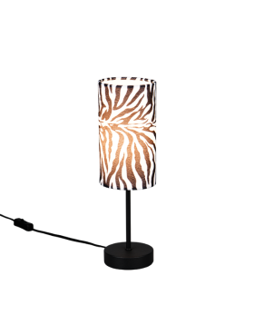 Sobremesa E14 con pantalla estampado zebra negro