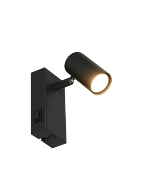 Aplique de pared GU10 metal negro
