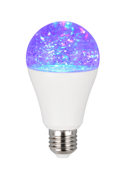 Bombilla LED E27 purpurina RGB 2,5 watts