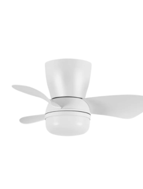 Ventilador Techo 58 Centímetros de Diámetro Motor DC 15 Watt 3 Aspas 6 Velocidades con Mando a Distancia y Temporizador blanco