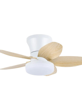 Ventilador Techo 62 Centímetros de Diámetro Motor DC 15 Watt 5 Aspas 6 Velocidades con Mando a Distancia y Temporizador blanco haya