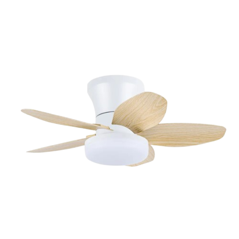 Ventilador Techo 62 Centímetros de Diámetro Motor DC 15 Watt 5 Aspas 6 Velocidades con Mando a Distancia y Temporizador blanco haya