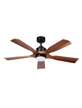 Ventilador Techo madera 132 Centímetros de Diámetro Motor DC 18 Watt 5 Aspas 6 Velocidades con Mando a Distancia y Temporizador negro roble