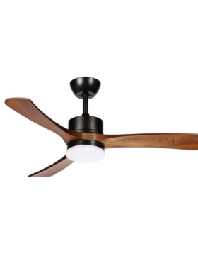 Ventilador Techo madera 106 Centímetros de Diámetro Motor DC 18 Watt 3 Aspas 6 Velocidades con Mando a Distancia y Temporizador madera negro roble
